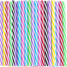 Liquidação de decoração de cozinha Tahtuvzn! Canudos descartáveis de plástico colorido com rosca, pacote com 100 unidades. Ideal para