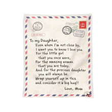 XIUH Home Textile Para mi hija Manta cálida de regalo Manta con forma de carta Regalo de Navidad, vacaciones y cumpleaños Manta tipo sobre para