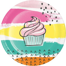 Assiettes de fĂŞte Cupcake (paquet de 8)