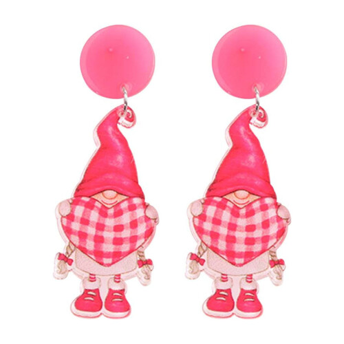 Ροζ κόκκινα σκουλαρίκια LOVE Heart Dangle για γυναίκες, ελαφριά κοσμήματα από ρητίνη