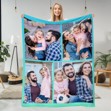 Coperta personalizzata con foto - Morbida coperta in pile con caricamento di immagine personalizzata, compatibile con regali ricordo per moglie,
