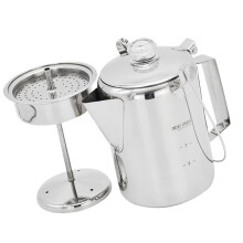 9 Cup Stainless Steel Coffee Percolator Large Capacity Pot with Hinged Lid for Camping and Home
