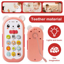 Chok Baby Celular de Brinquedo com Mordedor, Luzes, Música e Volume Ajustável - Rosa, Presente Perfeito para Bebês a partir de 9 Meses