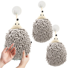 RnemiTe-amo 3er-Pack flauschige Bommelhandtücher, Chenille-Handtücher, Mikrofaser-Hängehandtücher, weich, saugfähig, schnell trocknend,
