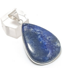 Természetes lápisz lazuli drágakő 925 sterling ezüst ékszer medál 2,01"