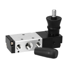 Válvula neumática manual de 3 posiciones, 1/4" PT, válvula neumática de 5 vías accionada manualmente - Hxber