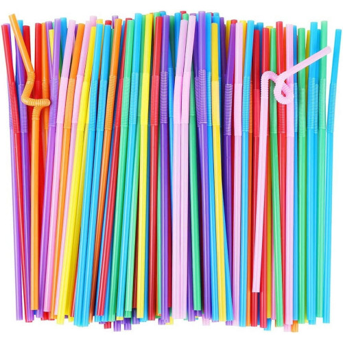 Tutuviw200 pezzi cannucce di plastica extra lunghe e flessibili per feste e bar.