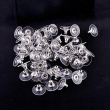 DIY50pcs/lote Accesorios de moda transparentes para pendientes Topes para pendientes Almohadillas para pendientes Tapones Tapones Cierres para