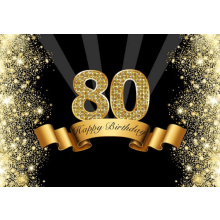 MUKAUTETTU Hyvää 80-vuotissyntymäpäivää -tausta, timantti, kultainen kruunu, ilmapallo, tausta, bannerikoriste