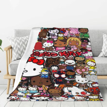 Hello Kitty -fleecepeitto, erittäin pehmeä ja kodikas heittopeitto, lasten vuodevaatteet - erittäin pehmeä, 102 cm x 75 cm
