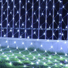Jouluiset verkkovalot. 5 x 5 jalan 96 LED-verkkovalaisimet, pistorasiaan kytkettävät, 8 tilaa ulkovaloille puutarhapensaisiin, puihin,