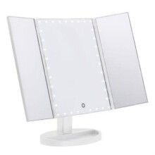 UNIQ LED Trifold Hollywood Makeup Mirror - White