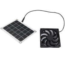 10W Solar Panel Fans Kit, Waterproof Dual Fan with Compatible Solar Panel for Greenhouse, Chicken Coops, Dog House