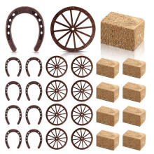24-osainen länsimaisten tarvikkeiden vintage-pöytäkoristeet Lucky Horseshoe -häälahjoihin, cowboy-koristeet