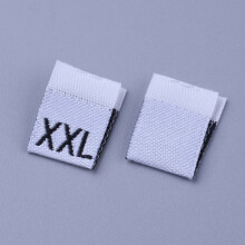 pose størrelsesetiketter for klær (2XL) størrelsesetiketter for klestilbehør hvite 18x12,5x1 mm 200 stk/pose