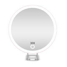 Miroir grossissant Joyfeel 10/20/30X avec lumière LED et pince à épiler, rotatif à 360, portable, mural ou de bureau.