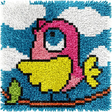 Latch Hook Kits Rug Animal - Compatible with Crochet Yarn Cushion, Pre-Printed Canvas 30x30cm, DIY Needlework Home Decor