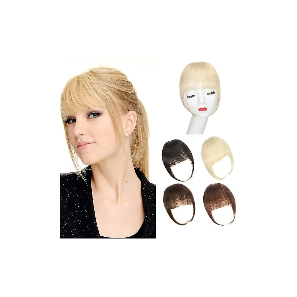 Clip-in bangs with temple blonde 100% real hair bangs Clip-on extensions French
