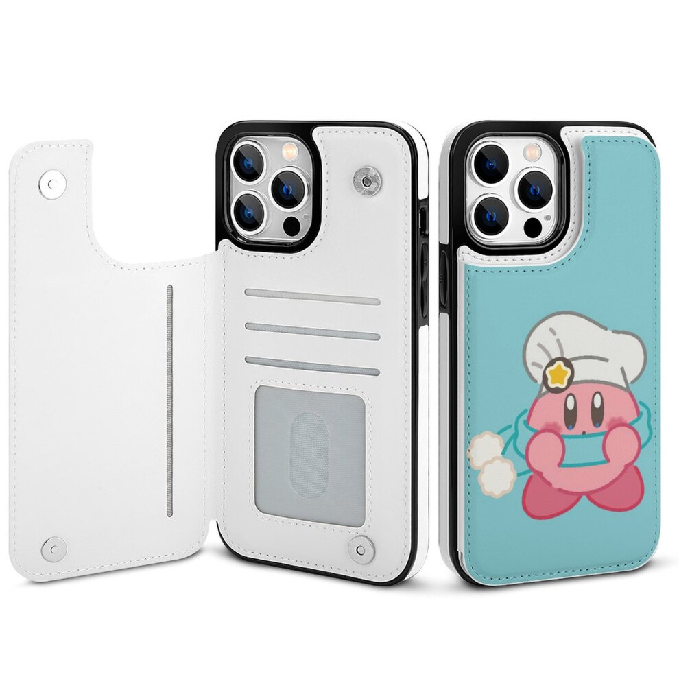 Kirby Compatible Iphone 14 Pro Max Wallet Case With Card Holder, Pu Leather Folio, Magnetic Clasp & Shockproof Cover For Women 9110895163672