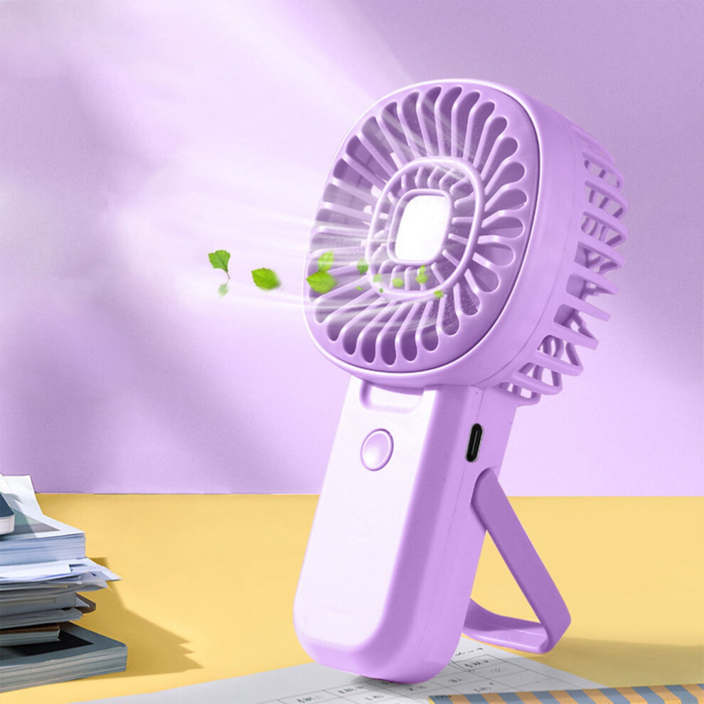 Fnyoxu Mini Portable Fan, 3 Speeds, Rechargeable Handheld Fan Usb, Compatible With Travel Makeup, Cute Design For Kids Girls Women Purple 9071309660975