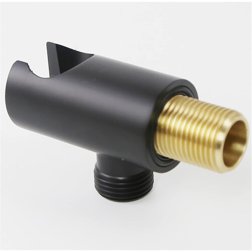Shower Head Holder Wall Mount Adjustable Solid Brass Bracket Heavy Duty RustProof Black 1