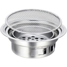 Portable Round Stainless Steel Charcoal BBQ Grill with Nonstick Surface for Outdoor Camping