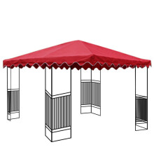 10' x 10' 1/2Tier Outdoor Patio Gazebo Canopy Top Replacement Soft 300D Polyester Roof Canopy Cover Patio Garden Yard