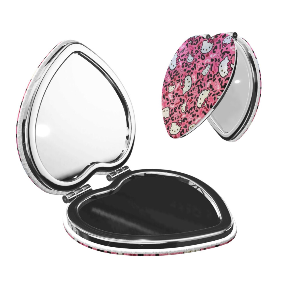 Hello Kitty Pocket Mirror, Portable Magnifying Compact Travel Makeup Mirror, 2-Sided Handheld Small Mirror