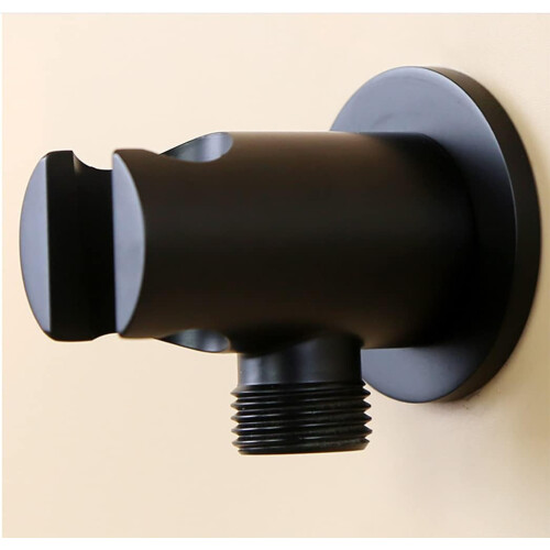 Shower Head Holder Wall Mount Adjustable Solid Brass Bracket Heavy Duty RustProof Black 2