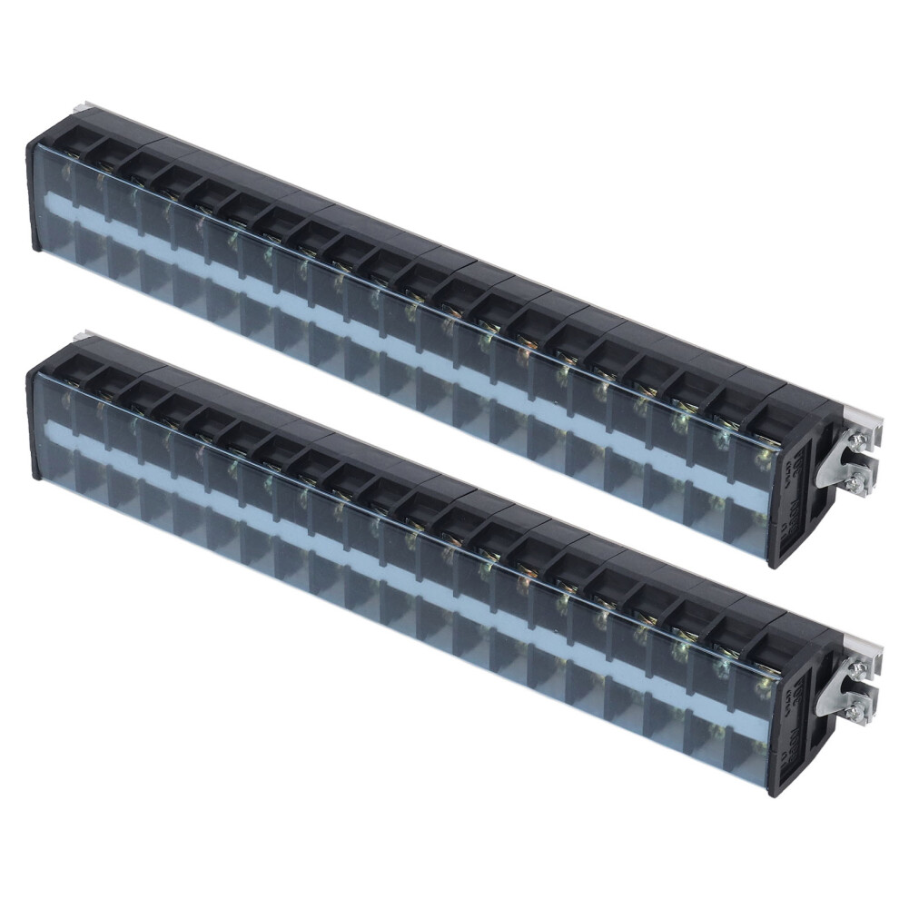 2 Pcs 30A 660V Dual Row Screw Terminal Block Power Distribution Barrier Strip 5071382661757