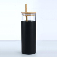 Gobelet isotherme de 500 ml avec couvercle, en verre incassable, assorti aux gobelets à café glacé et à paille pour la maison