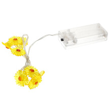 Cordão de luzes de fada em LED com margaridas para decoração de quarto, enfeites de Natal e guirlanda de flores para festas de fim de ano.