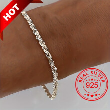 Pulseira luxuosa torcida feita à mão em prata de lei 925 - Joia elegante, hipoalergênica e sem níquel para mulheres, perfeita para uso diário ou