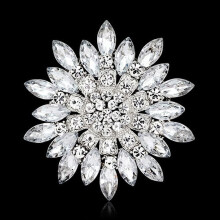 Broche Besufy para mujer, broche de flor, joyería con diamantes de imitación para bodas y fiestas.