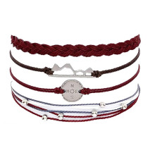 Pulseira de corda trançada com girassóis e margaridas, joia boêmia de verão para praia, pulseira e tornozeleira ajustáveis feitas à mão para