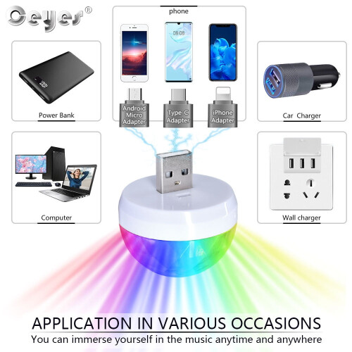 Φωνητικά ελεγχόμενο φως πάρτι USB, φως ατμόσφαιρας αυτοκινήτου, φως ντίσκο, ζεστό 2