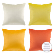Phantoscope Designer's Choice Decoratieve Sierkussenset, Gele Gradient Zijdezachte Fluweel Hoezen met Binnenkussens, 56 x 56 cm, 4 stuks