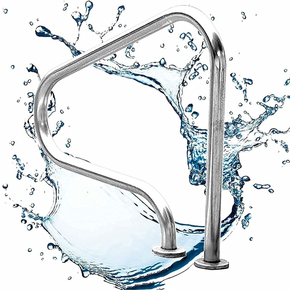 Stainless Steel Swimming Pool Handrail With Ergonomic Curve Grip And Quick Mount Base 9164114624376