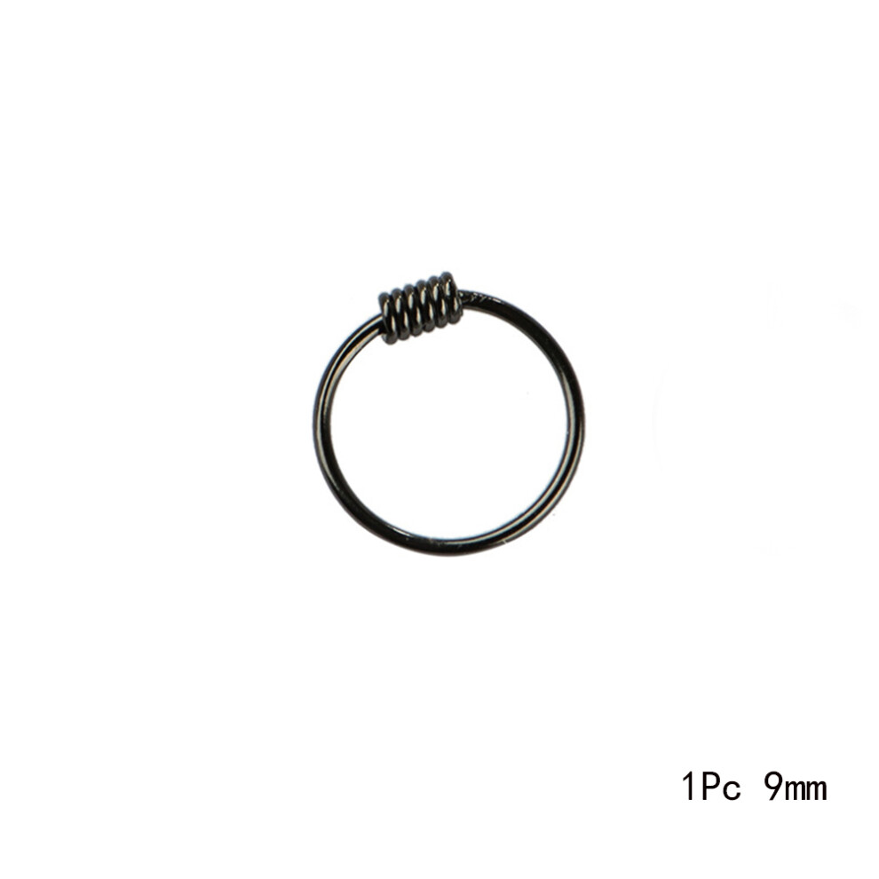 11mm 9mm Temperament Women Trendy S925 Silver Ear Bone Ring Hoop Earrings Circle Earring Fashion Jewelry BLACK 9MM-image-OPC-PR6DGPP-NEW