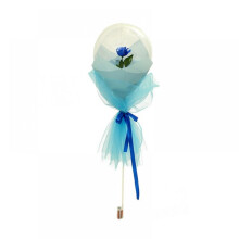 Bouquet de roses transparentes Bobo Ball lumineuses LED, ballon rose pour la Saint-Valentin, anniversaire, décoration de mariage, bleu