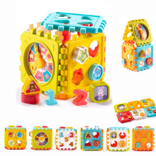 CNKOO 6-in-1 Baby-Aktivitätswürfel, BPA-freier Spielwürfel für Babys und Kleinkinder, fördert kognitive und motorische Fähigkeiten mit Zahlen,