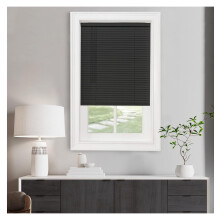 Store vénitien sans cordon à filtration de lumière 91,4 cm x 182,9 cm (36 po x 72 po) - Lames de 2,5 cm (1 po), noir - Compatible avec les stores