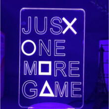 Luminária Noturna Criativa para Decoração de Sala de Jogos, Modelo Crack, Conjunto Colorido com Toque "Só Mais Um Jogo"