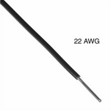169964 - SOLIDT LEDNING 22AWG 25FT SVART TC PVC FT1 300V80C