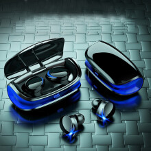 Écouteurs intra-auriculaires sans fil Bluetooth TWS 5.0 avec affichage numérique unique, étanches IPX5, pour la conduite en voiture.