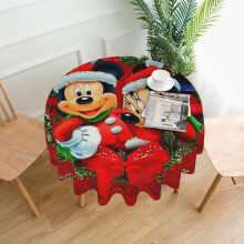 Nappe rectangulaire de Noël Mickey Mouse, en tissu doux, résistant à l'eau, infroissable et anti-taches, 152 cm (60 pouces), idéale pour la salle