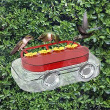 DEKAXID Window Hummingbird Drinker With 4 Feeding Ports Hanging Garden Bird Water Drinker Bottle Strong Suction Cups Hummingbird Feeder