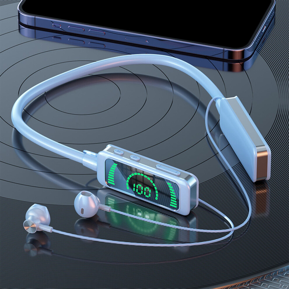 Txmfgh 120-Hour Playback Earphones With Digital Display - Bluetooth 5.3 Neckband, Rgb S, Sweatproof For Sports & Gaming Light 9425574766328