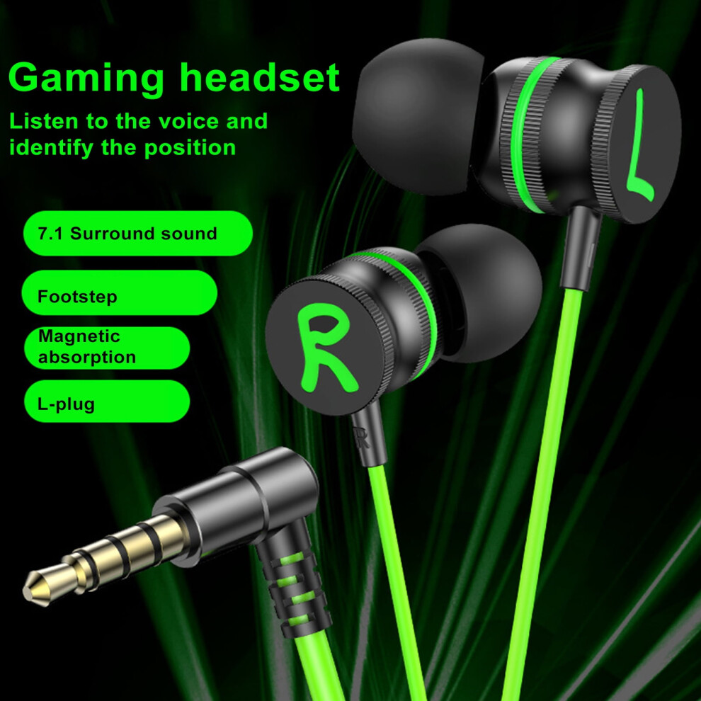 Susuchens 3.5Mm In-Ear Earbuds With Noise-Canceling Mic Dynamic Sound Heavy Brass Wired Gaming Earphones For Phones Green 9425574766359