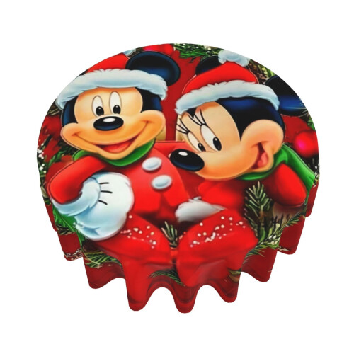 Toalha de mesa retangular natalina Mi-Ckey Mouse, resistente à água, antirrugas e à prova de derramamentos, tecido macio, 152 cm (60 polegadas), 2